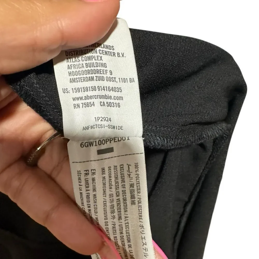 Abercrombie & Fitch Black Wrap Asymmetrical Tie Waist  Maxi Dress